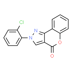 ChemSpider 2D Image | 2-(2-Chlorophenyl)chromeno[4,3-c]pyrazol-4(2H)-one | C16H9ClN2O2