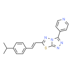 ChemSpider 2D Image | 6-[(E)-2-(4-Isopropylphenyl)vinyl]-3-(4-pyridinyl)[1,2,4]triazolo[3,4-b][1,3,4]thiadiazole | C19H17N5S