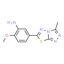 ChemSpider 2D Image | 2-Methoxy-5-(3-methyl[1,2,4]triazolo[3,4-b][1,3,4]thiadiazol-6-yl)aniline | C11H11N5OS