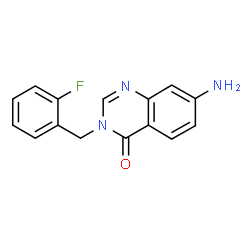 ChemSpider 2D Image | 7-Amino-3-(2-fluorobenzyl)-4(3H)-quinazolinone | C15H12FN3O