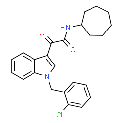 ChemSpider 2D Image | 2-[1-(2-Chlorobenzyl)-1H-indol-3-yl]-N-cycloheptyl-2-oxoacetamide | C24H25ClN2O2