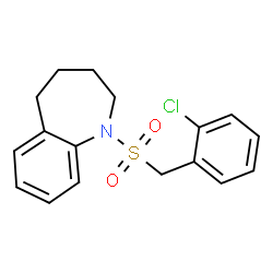 ChemSpider 2D Image | 1-[(2-Chlorobenzyl)sulfonyl]-2,3,4,5-tetrahydro-1H-1-benzazepine | C17H18ClNO2S