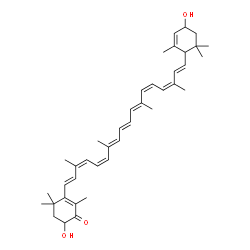 ChemSpider 2D Image | (9cis,9'cis,11cis,11'cis)-3,3'-Dihydroxy-4',5'-didehydro-5',6'-dihydro-beta,beta-caroten-4-one | C40H54O3