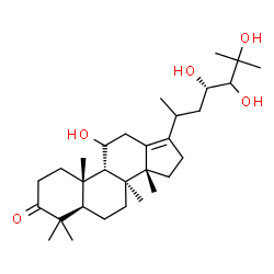 ChemSpider 2D Image | (8alpha,9beta,14beta,20xi,23S)-11,23,24,25-Tetrahydroxydammar-13(17)-en-3-one | C30H50O5