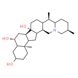 ChemSpider 2D Image | (5xi,6beta,9xi,12xi,14xi,17xi,22xi,25alpha)-Cevane-3,6,14-triol | C27H45NO3
