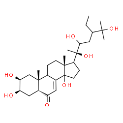 ChemSpider 2D Image | (2beta,3beta,5beta,9xi,14xi,17xi,24xi)-2,3,14,20,22,25-Hexahydroxystigmast-7-en-6-one | C29H48O7
