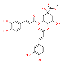 ChemSpider 2D Image | Methyl 3,4-bis{[(2E)-3-(3,4-dihydroxyphenyl)-2-propenoyl]oxy}-1,5-dihydroxycyclohexanecarboxylate | C26H26O12
