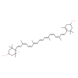 ChemSpider 2D Image | (9cis,9'cis,11cis,11'cis)-5,6-Dihydro-5,6-epoxy-beta,beta-carotene-3,3'-diol | C40H56O3