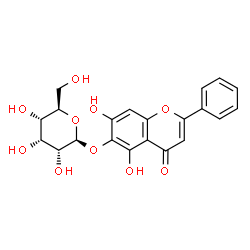 ChemSpider 2D Image | 5,7-Dihydroxy-4-oxo-2-phenyl-4H-chromen-6-yl beta-D-allopyranoside | C21H20O10