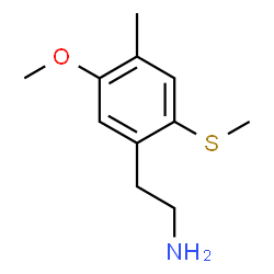 ChemSpider 2D Image | 2-[5-Methoxy-4-methyl-2-(methylsulfanyl)phenyl]ethanamine | C11H17NOS