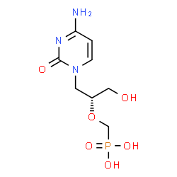 ChemSpider 2D Image | [(2R)-1-(4-amino-2-oxo-pyrimidin-1-yl)-3-hydroxy-propan-2-yl]oxymethylphosphonic acid | C8H14N3O6P