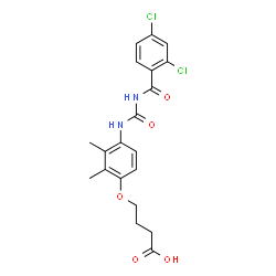 ChemSpider 2D Image | 4-{4-[3-(2,4-DICHLORO-BENZOYL)-UREIDO]-2,3-DIMETHYL-PHENOXY}-BUTYRIC ACID | C20H20Cl2N2O5