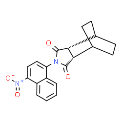 ChemSpider 2D Image | (2R,6S)-4-(4-Nitro-1-naphthyl)-4-azatricyclo[5.2.2.0~2,6~]undecane-3,5-dione | C20H18N2O4