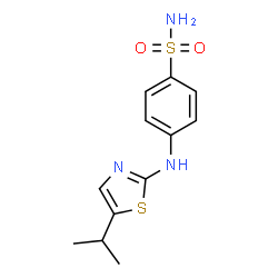 ChemSpider 2D Image | 4-[(5-Isopropyl-1,3-thiazol-2-yl)amino]benzenesulfonamide | C12H15N3O2S2