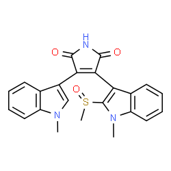 ChemSpider 2D Image | 3-(1-Methyl-1H-indol-3-yl)-4-[1-methyl-2-(methylsulfinyl)-1H-indol-3-yl]-1H-pyrrole-2,5-dione | C23H19N3O3S