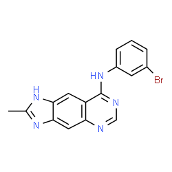ChemSpider 2D Image | N-(3-Bromophenyl)-2-methyl-1H-imidazo[4,5-g]quinazolin-8-amine | C16H12BrN5
