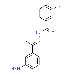 ChemSpider 2D Image | N'-[(1E)-1-(3-Aminophenyl)ethylidene]-3-chlorobenzohydrazide | C15H14ClN3O