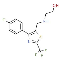 ChemSpider 2D Image | 2-({[4-(4-Fluorophenyl)-2-(trifluoromethyl)-1,3-thiazol-5-yl]methyl}amino)ethanol | C13H12F4N2OS