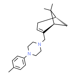 ChemSpider 2D Image | 1-{[(1R,5S)-6,6-Dimethylbicyclo[3.1.1]hept-2-en-2-yl]methyl}-4-(4-methylphenyl)piperazine | C21H30N2