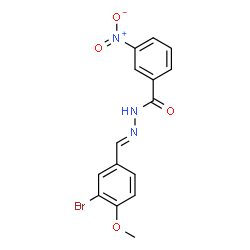 ChemSpider 2D Image | N'-[(E)-(3-Bromo-4-methoxyphenyl)methylene]-3-nitrobenzohydrazide | C15H12BrN3O4