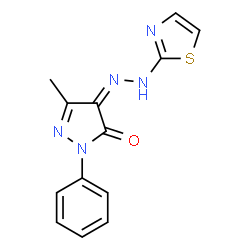 ChemSpider 2D Image | (4Z)-5-Methyl-2-phenyl-4-(1,3-thiazol-2-ylhydrazono)-2,4-dihydro-3H-pyrazol-3-one | C13H11N5OS