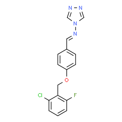 ChemSpider 2D Image | N-[(E)-{4-[(2-Chloro-6-fluorobenzyl)oxy]phenyl}methylene]-4H-1,2,4-triazol-4-amine | C16H12ClFN4O