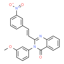 ChemSpider 2D Image | 3-(3-Methoxy-phenyl)-2-[2-(3-nitro-phenyl)-vinyl]-3H-quinazolin-4-one | C23H17N3O4