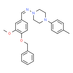 ChemSpider 2D Image | N-{(Z)-[4-(Benzyloxy)-3-methoxyphenyl]methylene}-4-(4-methylphenyl)piperazin-1-amine | C26H29N3O2