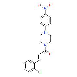 ChemSpider 2D Image | (2E)-3-(2-Chlorophenyl)-1-[4-(4-nitrophenyl)-1-piperazinyl]-2-propen-1-one | C19H18ClN3O3