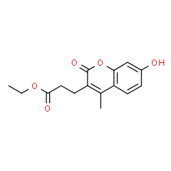 ChemSpider 2D Image | Ethyl 3-(7-hydroxy-4-methyl-2-oxo-2H-chromen-3-yl)propanoate | C15H16O5