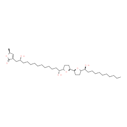 ChemSpider 2D Image | (5S)-3-[(2R,13R)-2,13-Dihydroxy-13-{(2S,2'S)-5'-[(1S)-1-hydroxyundecyl]octahydro-2,2'-bifuran-5-yl}tridecyl]-5-methyl-2(5H)-furanone | C37H66O7