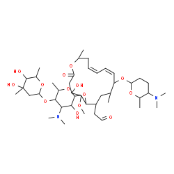 ChemSpider 2D Image | [(11Z)-6-({5-[(4,5-Dihydroxy-4,6-dimethyltetrahydro-2H-pyran-2-yl)oxy]-4-(dimethylamino)-3-hydroxy-6-methyltetrahydro-2H-pyran-2-yl}oxy)-10-{[5-(dimethylamino)-6-methyltetrahydro-2H-pyran-2-yl]oxy}-4-
hydroxy-5-methoxy-9,16-dimethyl-2-oxooxacyclohexadeca-11,13-dien-7-yl]acetaldehyde | C43H74N2O14