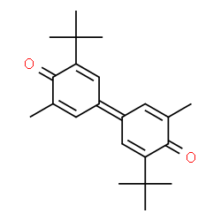 ChemSpider 2D Image | (1E)-3,3'-Dimethyl-5,5'-bis(2-methyl-2-propanyl)-1,1'-bi(2,5-cyclohexadien-1-ylidene)-4,4'-dione | C22H28O2