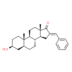 ChemSpider 2D Image | (3beta,5alpha,16E)-16-Benzylidene-3-hydroxyandrostan-17-one | C26H34O2