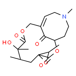 ChemSpider 2D Image | (11Z)-7-Hydroxy-3',6,7,14-tetramethyl-8H,17H-spiro[2,9-dioxa-14-azabicyclo[9.5.1]heptadec-11-ene-4,2'-oxirane]-3,8,17-trione | C19H27NO7