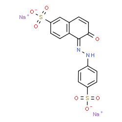 ChemSpider 2D Image | Disodium (5Z)-6-oxo-5-[(4-sulfonatophenyl)hydrazono]-5,6-dihydro-2-naphthalenesulfonate | C16H10N2Na2O7S2