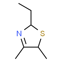 ChemSpider 2D Image | 2-ethyl-2,5-dihydro-4,5-dimethylthiazole | C7H13NS