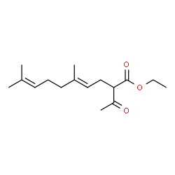 ChemSpider 2D Image | Ethyl (4E)-2-acetyl-5,9-dimethyl-4,8-decadienoate | C16H26O3