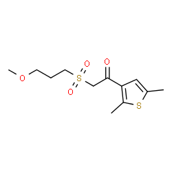 ChemSpider 2D Image | 1-(2,5-Dimethyl-3-thienyl)-2-[(3-methoxypropyl)sulfonyl]ethanone | C12H18O4S2