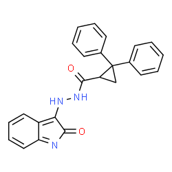 ChemSpider 2D Image | N'-(2-Oxo-2H-indol-3-yl)-2,2-diphenylcyclopropanecarbohydrazide | C24H19N3O2