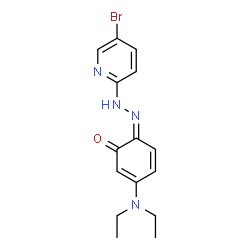 ChemSpider 2D Image | (6Z)-6-[(5-Bromo-2-pyridinyl)hydrazono]-3-(diethylamino)-2,4-cyclohexadien-1-one | C15H17BrN4O