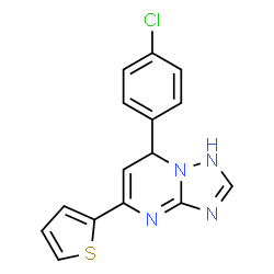 ChemSpider 2D Image | 7-(4-Chlorophenyl)-5-(2-thienyl)-1,7-dihydro[1,2,4]triazolo[1,5-a]pyrimidine | C15H11ClN4S
