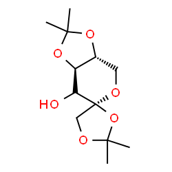 ChemSpider 2D Image | (3a'R,4S,7a'R)-2,2,2',2'-Tetramethyltetrahydrospiro[1,3-dioxolane-4,6'-[1,3]dioxolo[4,5-c]pyran]-7'-ol | C12H20O6