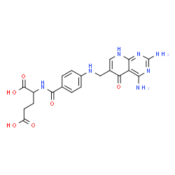 ChemSpider 2D Image | N-(4-{[(2,4-Diamino-5-oxo-5,8-dihydropyrido[2,3-d]pyrimidin-6-yl)methyl]amino}benzoyl)glutamic acid | C20H21N7O6
