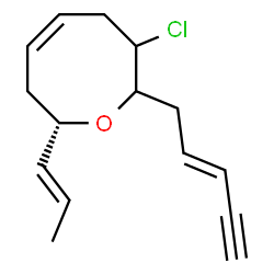 ChemSpider 2D Image | (5Z,8S)-3-Chloro-2-[(2E)-2-penten-4-yn-1-yl]-8-[(1E)-1-propen-1-yl]-3,4,7,8-tetrahydro-2H-oxocine | C15H19ClO
