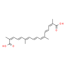 ChemSpider 2D Image | (2Z,4E,6Z,8E,10E,12E,14Z)-2,6,11,15-Tetramethyl-2,4,6,8,10,12,14-hexadecaheptaenedioic acid | C20H24O4