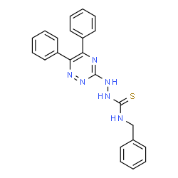 ChemSpider 2D Image | N-Benzyl-2-(5,6-diphenyl-1,2,4-triazin-3-yl)hydrazinecarbothioamide | C23H20N6S
