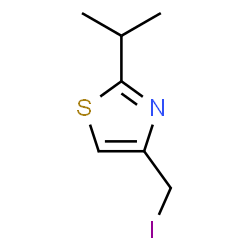 ChemSpider 2D Image | 4-(Iodomethyl)-2-isopropyl-1,3-thiazole | C7H10INS