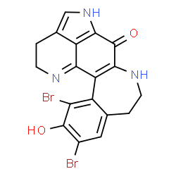 ChemSpider 2D Image | 11,13-Dibromo-12-hydroxy-2,3,5,7,8,9-hexahydro-6H-pyrrolo[4',3',2':4,5]quinolino[8,7-a][3]benzazepin-6-one | C18H13Br2N3O2