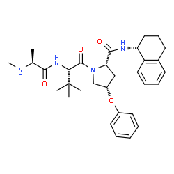 ChemSpider 2D Image | N-METHYLALANYL-3-METHYLVALYL-4-PHENOXY-N-(1,2,3,4-TETRAHYDRONAPHTHALEN-1-YL)PROLINAMIDE | C31H42N4O4